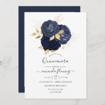 Foto de Quinceañera, Rosa de cosecha azul y oro de