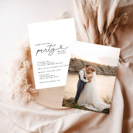 Invitación Foto de recepción de boda después de Felices para