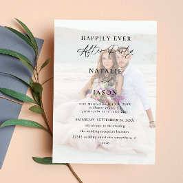 Invitación Foto de recepción de boda después de la fiesta