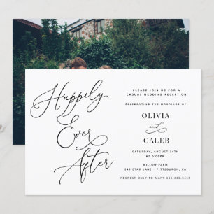 Invitación Foto de recepción de boda Felices para siempre
