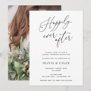 Invitación Foto de recepción de boda Felices para Siempre