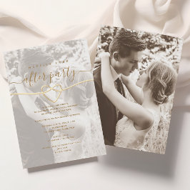 Invitación Foto de recepción de boda Simple Happily Ever Afte