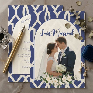 Invitación Foto de recién casados con arco de celosía marroqu