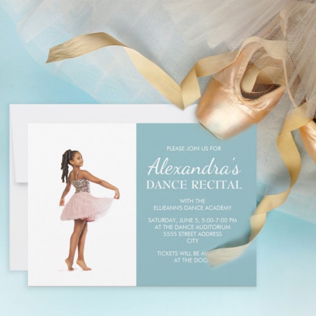 Invitación Foto de recital de baile azul (Subido por el creador)