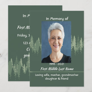 Invitación Foto de recuerdo conmemorativo Bosque salvaje Árbo