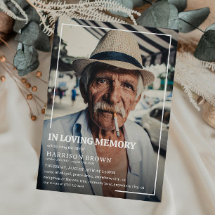 Invitación Foto de recuerdo en memoria Funeral conmemorativo