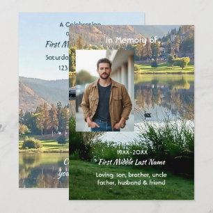 Invitación Foto de recuerdo oración campo de golf estanque la