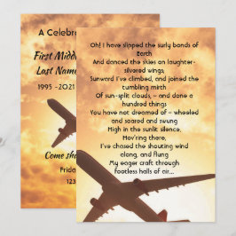Invitación Foto de recuerdo oración piloto avión volando