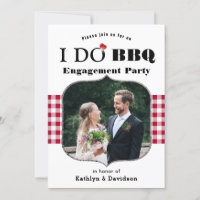 Foto de Red Plaid I DO Engagement Simple BBQ Fiest