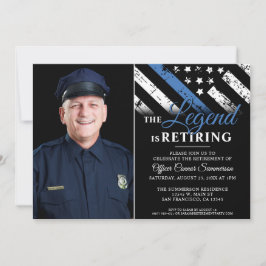 Invitación Foto de retiro de la bandera delgada de la línea a