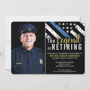 Invitación Foto de retiro de oficial de policía de cumplimien