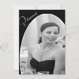 Invitación Foto de retiro Moda elegante en blanco y negro