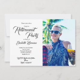 Invitación Foto de retiro Playa de la tipografía moderna de e