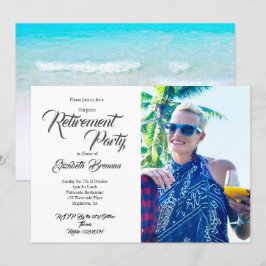Invitación Foto de retiro Playa de la tipografía moderna de e