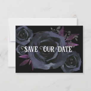 Invitación Foto de Rosa negro Guardar nuestra fecha
