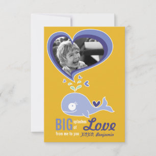 Invitación Foto de San Valentín de clase de ballena Personali