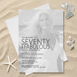 Invitación Foto de setenta y fabuloso cumpleaños 70