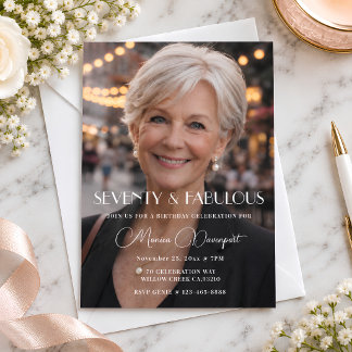 Invitación Foto de setenta y fabuloso cumpleaños número 70