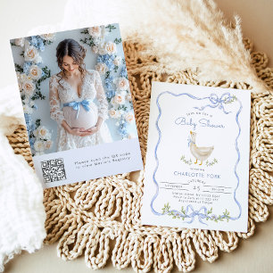 Invitación Foto de Silly Goose Código QR Baby Shower