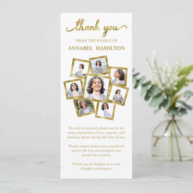 Invitación Foto de simpatía, agradecimiento memorial (Anverso de pie)