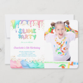 Invitación Foto de Slime Birthday Party