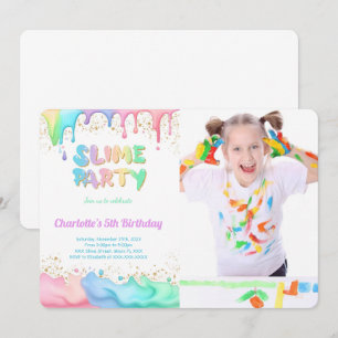 Invitación Foto de Slime Birthday Party