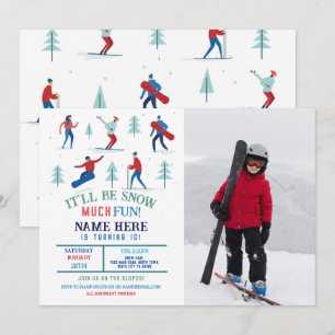 Invitación Foto de snowboard de la fiesta de cumpleaños de in