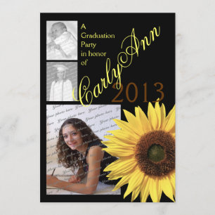 Invitación Foto de Sunflower Tri