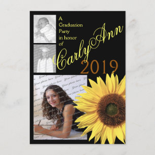 Invitación Foto de Sunflower Tri