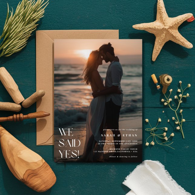 Invitación Foto De Sunset Beach Dijimos Sí Boda (Subido por el creador)