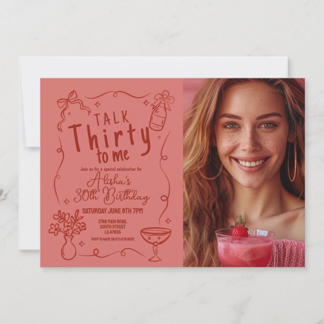 Invitación Foto De Talk Thirty To Me (Anverso)