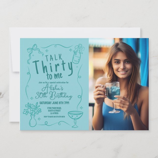 Invitación Foto De Talk Thirty To Me (Anverso)