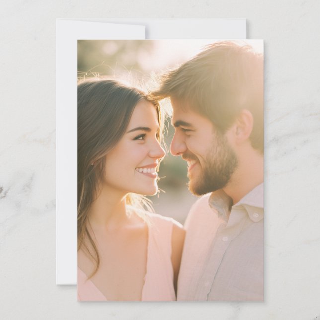 Invitación Foto de Ternura Rosa Calidez (Anverso)