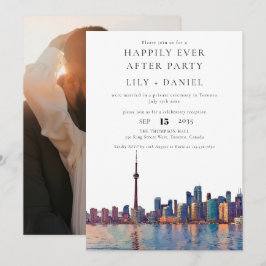 Invitación Foto de Toronto de boda Felices para siempre