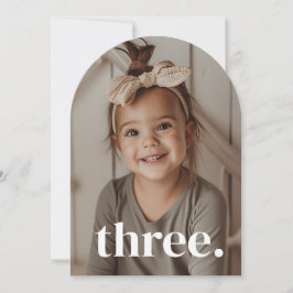 Invitación Foto de tres arcos Cumpleaños 3 niña