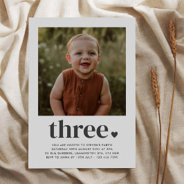 Invitación Foto de tres corazones Cumpleaños