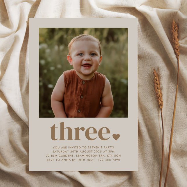 Invitación Foto de tres corazones Cumpleaños (Subido por el creador)