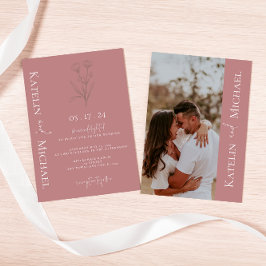 Invitación Foto de un Boda de Mauve moderno
