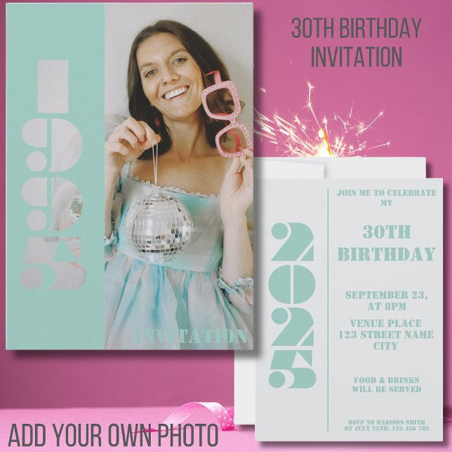 Invitación Foto de un fiesta de 30 años nacida en 1995 Invita (Subido por el creador)