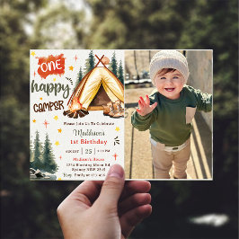 Invitación Foto de un Fiesta del primer cumpleaños de un Camp