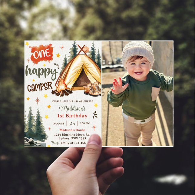 Invitación Foto de un Fiesta del primer cumpleaños de un Camp (Subido por el creador)