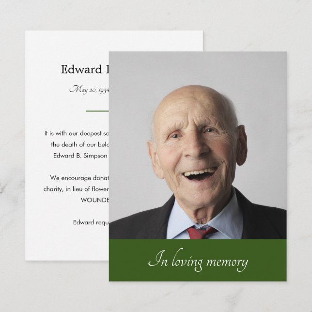 Invitación Foto de un miembro de la familia verde que aprueba (Anverso / Reverso)