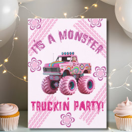 Invitación Foto de un Personalizado Fiesta de Monster Truckin