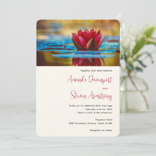 Invitación Foto de una flor de Lotus en un Boda de estanques