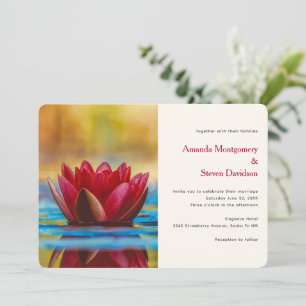 Invitación Foto de una flor de Lotus en un Boda de estanques