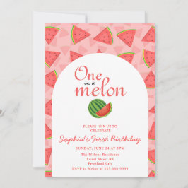 Invitación Foto De Una sandía De Primer Cumpleaños De Uno En 