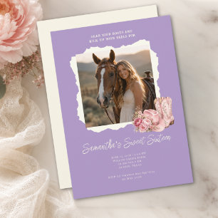 Invitación Foto de vaquera Cumpleaños Sweet 16