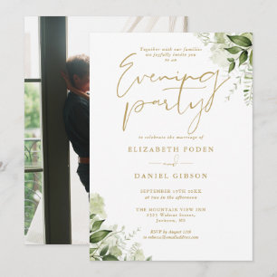 Invitación Foto de Vegetación Boda de Oro Tarde Fiesta