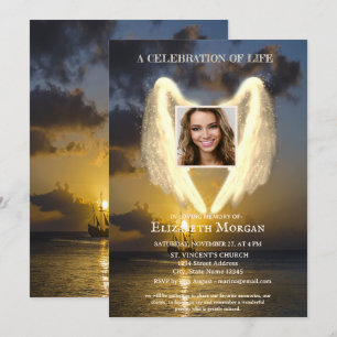 Invitación Foto de velero de alas de ángel Celebración de la