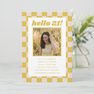 Invitación Foto de Verificación de Crema Amarilla Cumpleaños